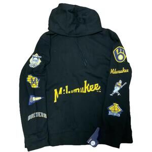 Milwaukee Brewers Fanatics Wild Winner Pullover Hoodie Black Men's XL New